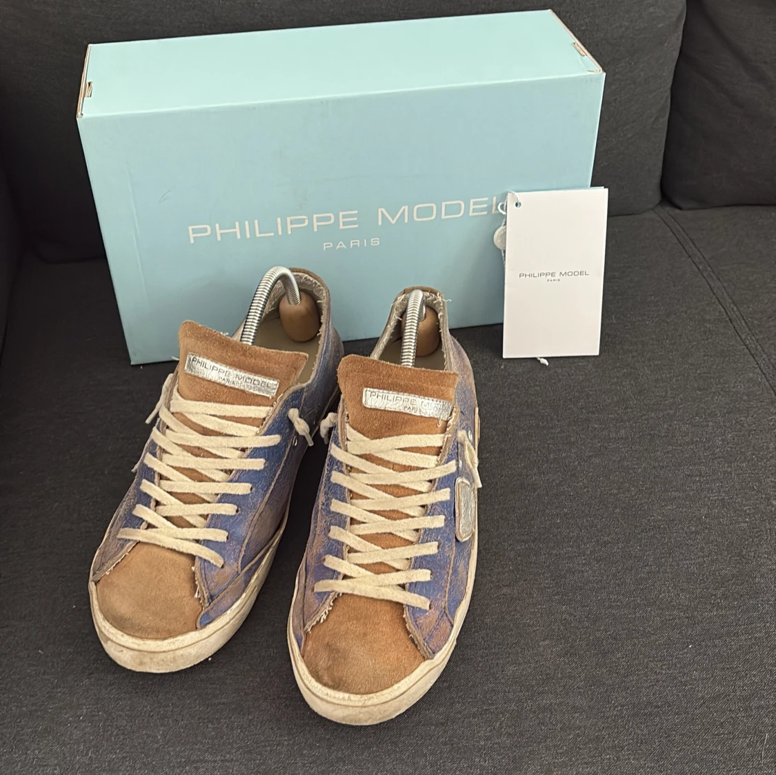Philippe Model sneakers i mocka och denim - 3