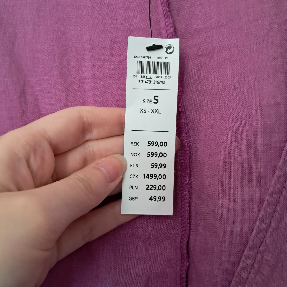 Lila omlottklänning S - 3