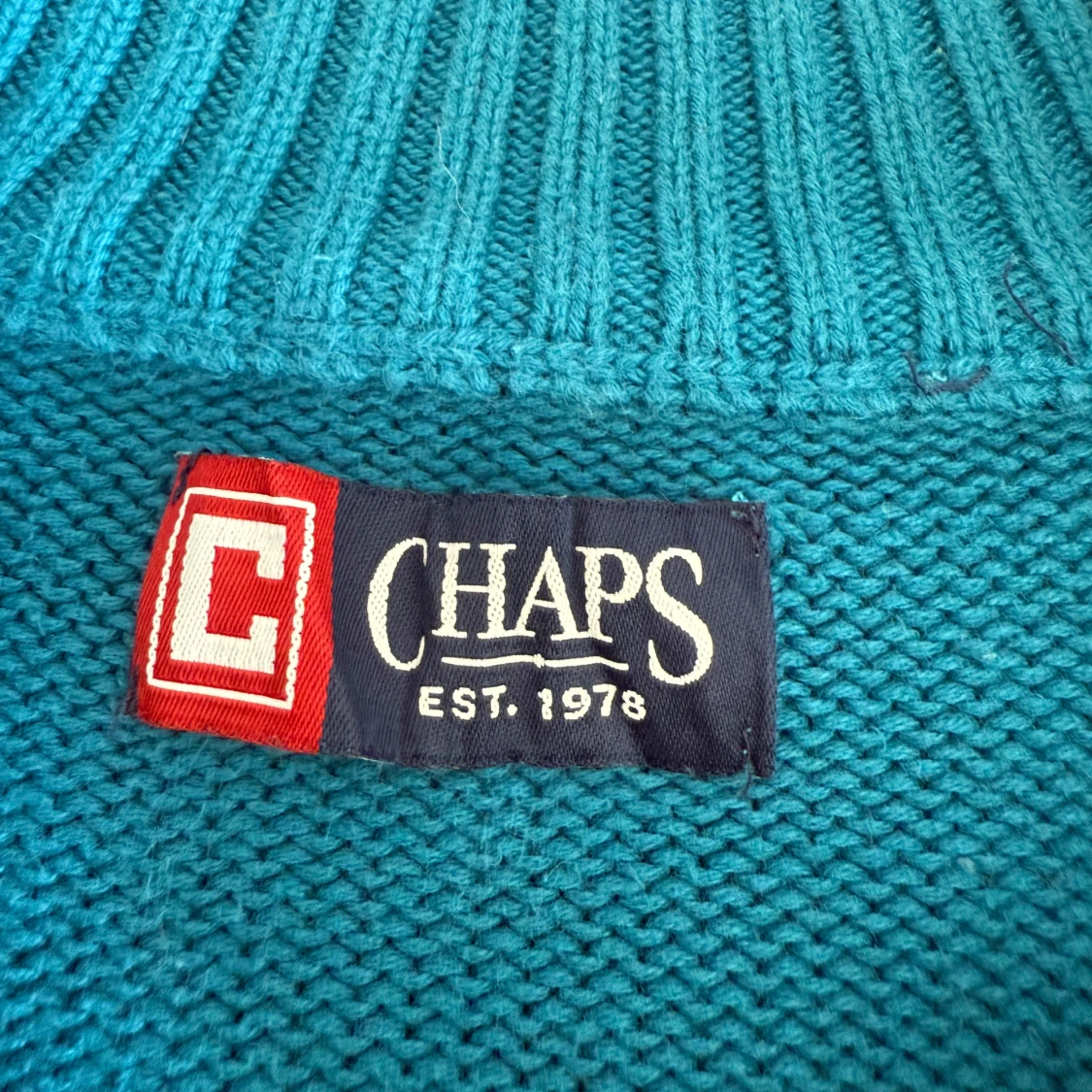 Blå stickad tröja från Chaps - 2