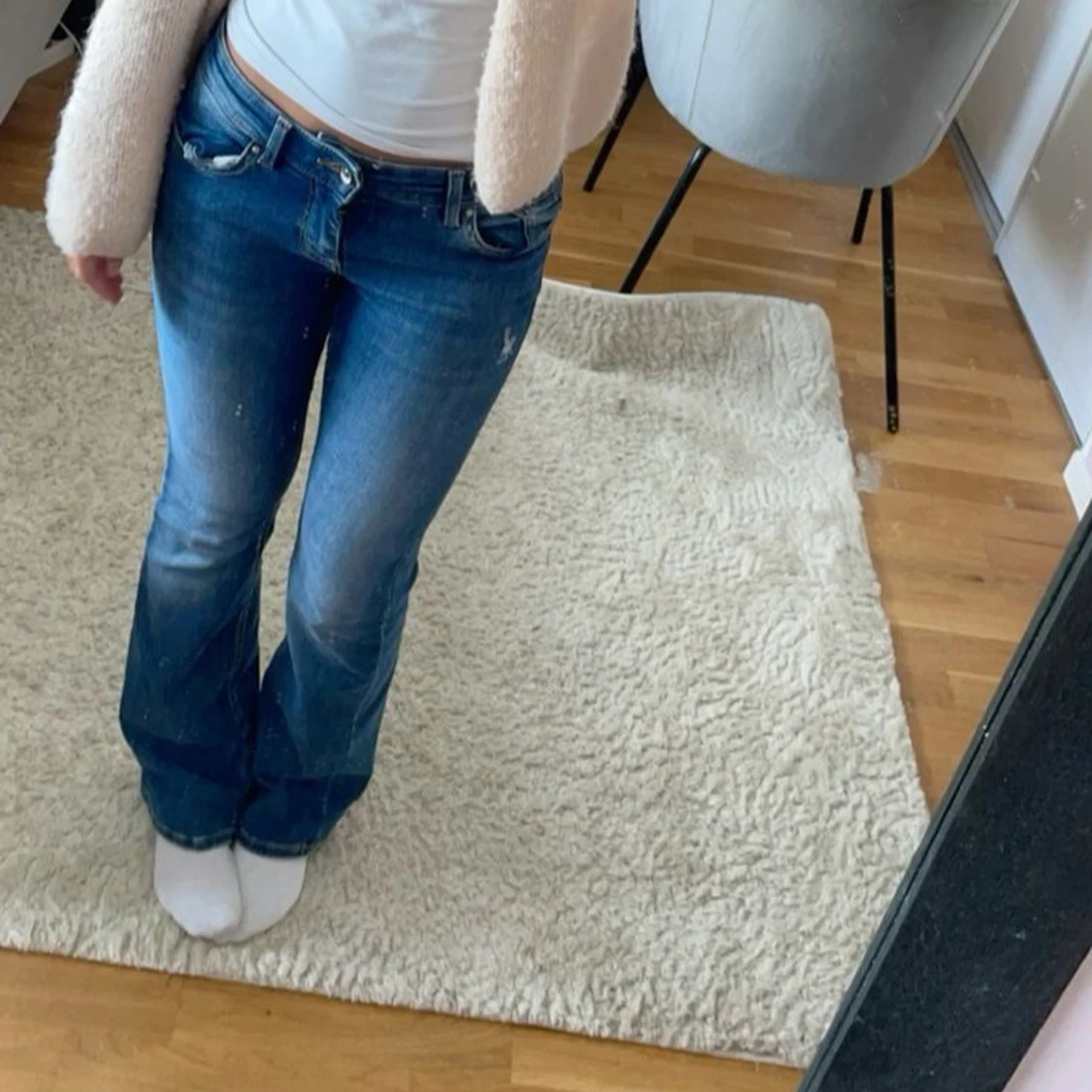 Blå bootcut jeans - 1