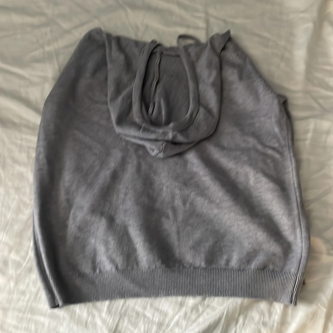 Grå merinoull luvtröja - 1