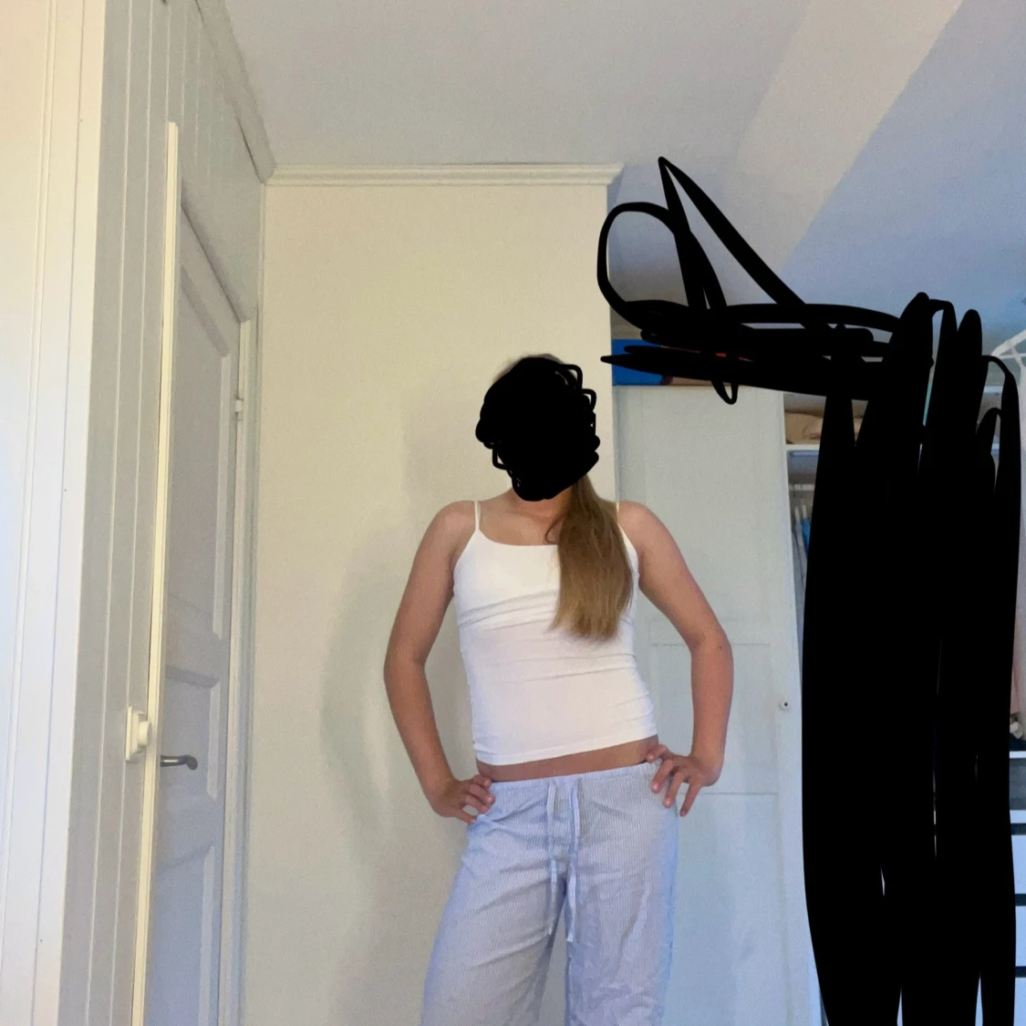 Randiga bomullsbyxor från H&M XS, passar S