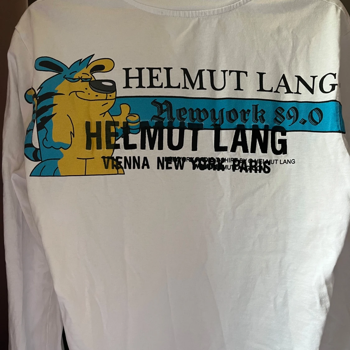 Vit långärmad tröja från Helmut Lang med tryck - 1