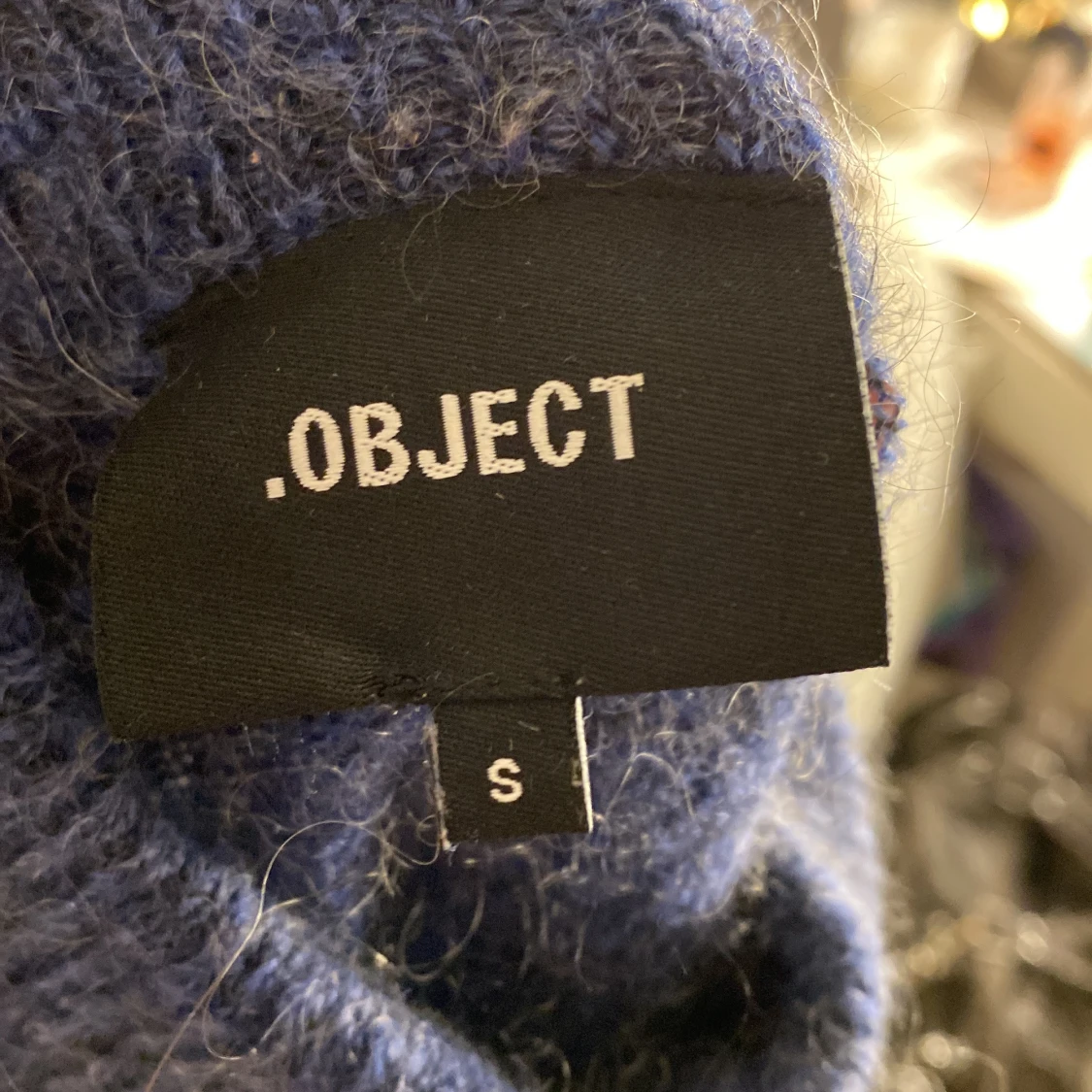 Blå stickad polotröja från Object - 2