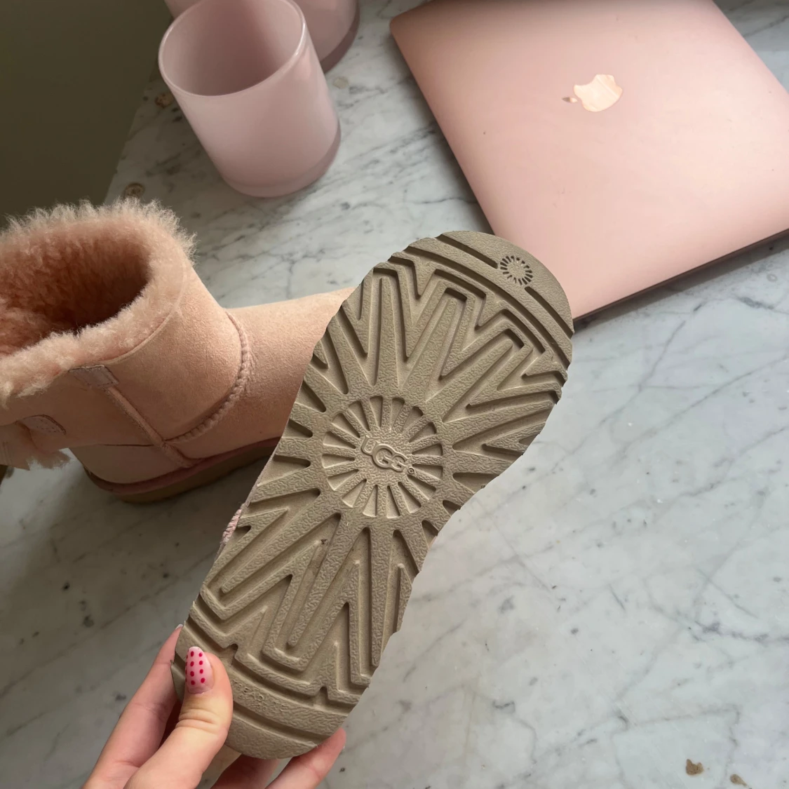 Ljusrosa UGG bailey bow - 1