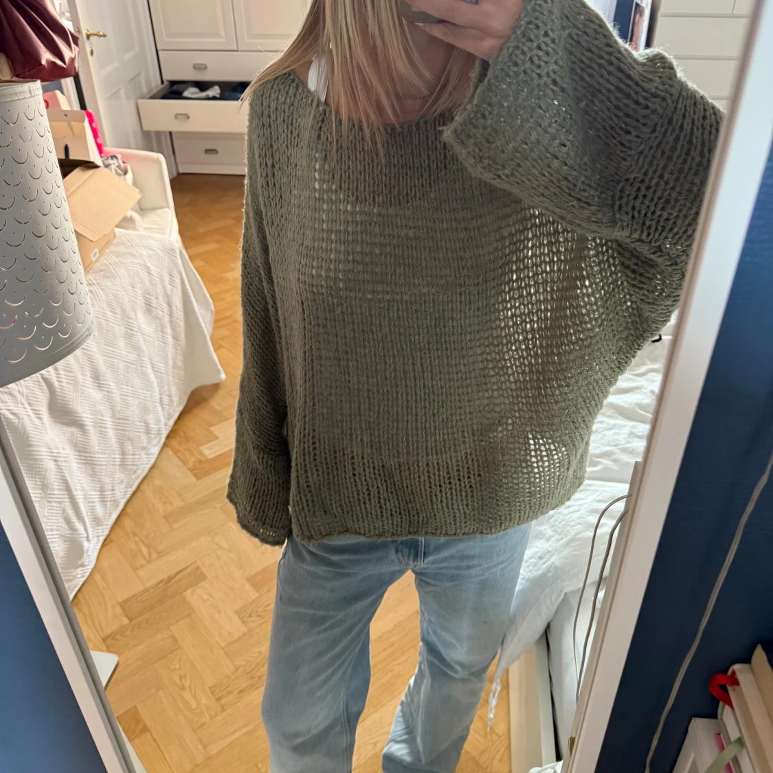 Olivgrön stickad tröja SassyClassy