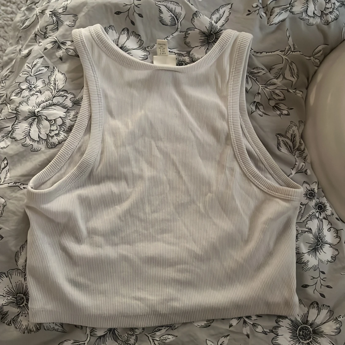 Vitt ribbat linne - 90