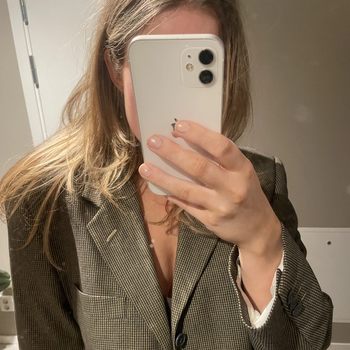 Vintage rutig oversized kavaj  - 90