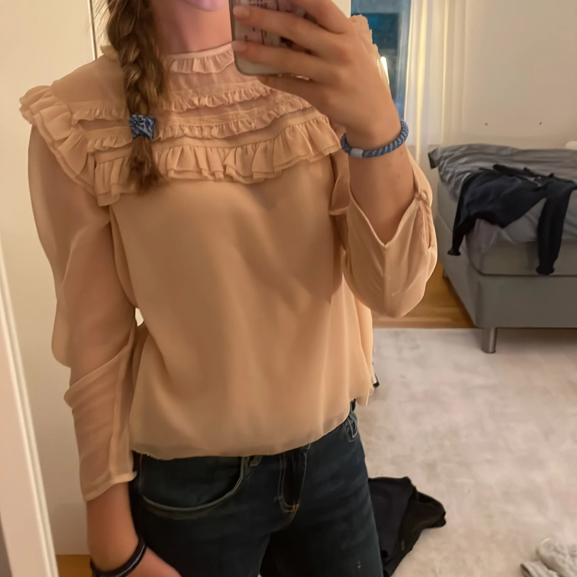 Rosabeige blus  - 90