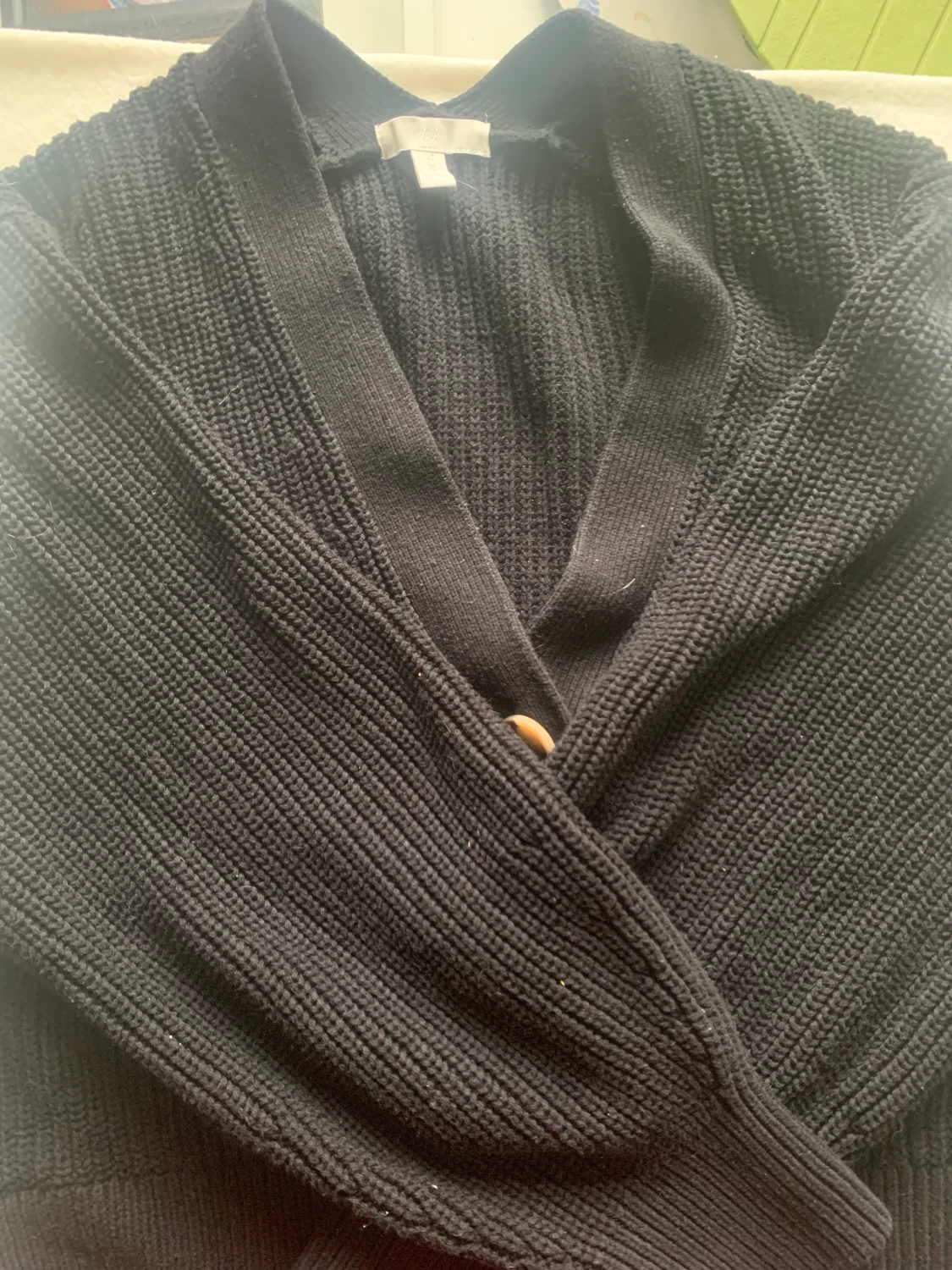 Svart stickad kofta - 90