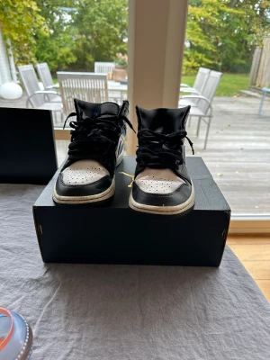 Air Jordan 1 mid - Jordans mid racer blue-black str 42. Är creasade och lite slitage på bla snören 