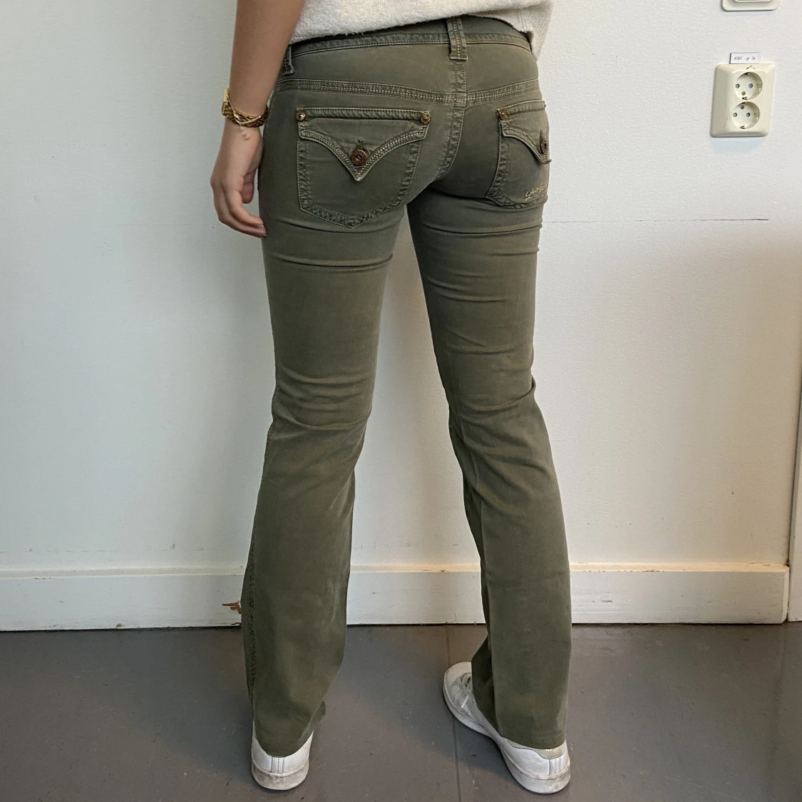 Gröna lågmidjade jeans 
