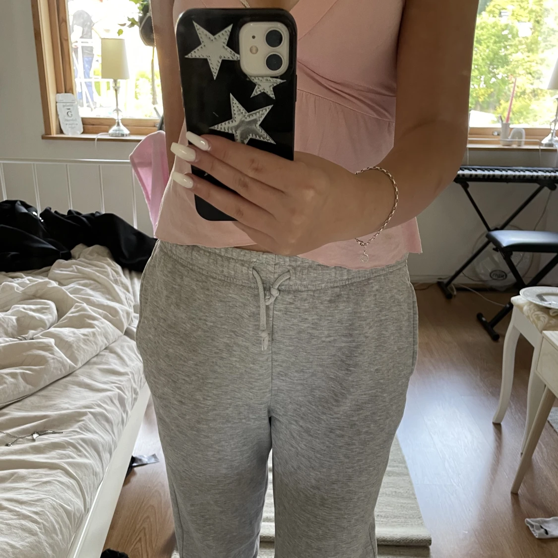 Grå mjukisbyxor - 90