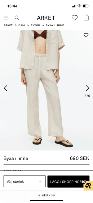 Linnebyxor  - Säljer dessa linnebyxor från Arket pga att de är för korta på mig som är 173cm. Använda 1 gång.