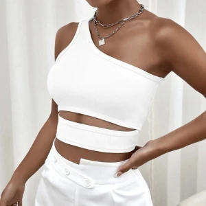 Vit topp - Croptop med cutout  Aldrig använd