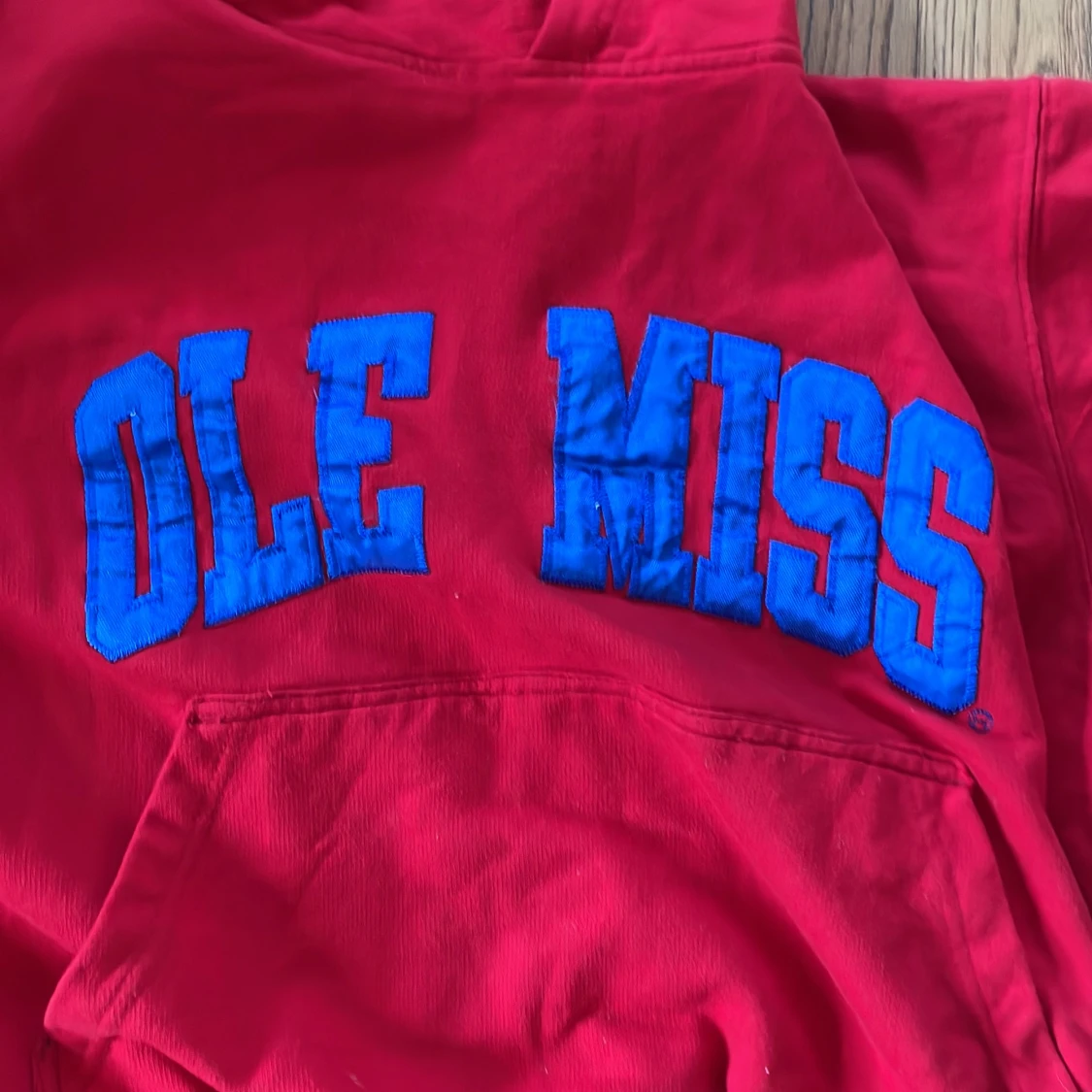 Vintage röd hoodie cropped  - 91