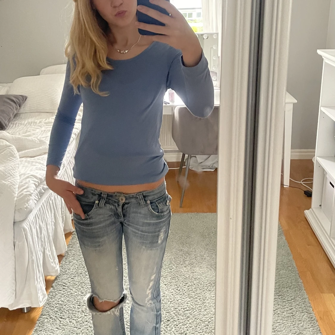 Fin blå tight tröja!🥰