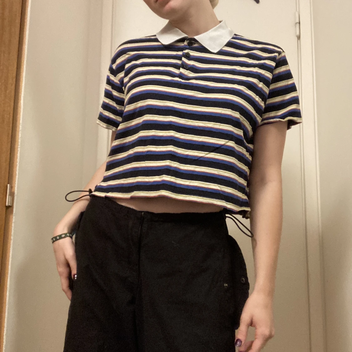 Färgglad Randig Crop Top