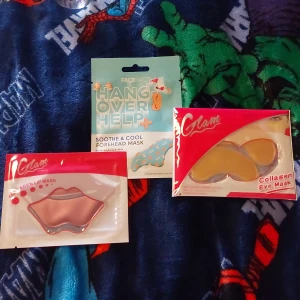 Selfcare kit - Ett litet kitt med en läppmask, två ögonmasker och en pannmask som inte används. Alla för 35kr eller en för 15kr. ⚠️JAG STÅR INTE FÖR FRAKT⚠️