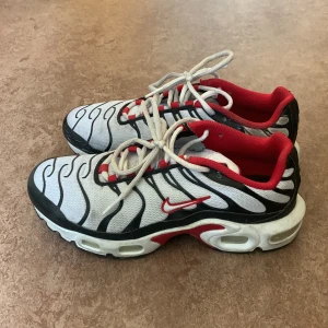 Nike Tn skor - Har använt de i ett år typ. De är lite smutsiga men går att tvätta, vit fläck på det svarta på en av de finns. Köptes för 1299 kr från footlocker. Pris kan diskuteras. 