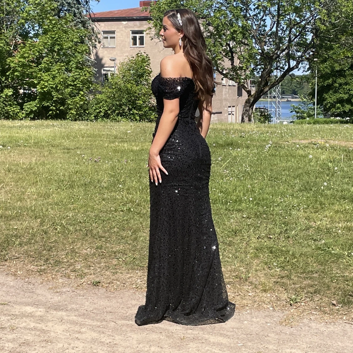 Svart glitter klänning