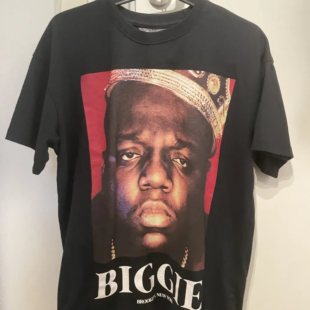 Snygg biggie T-shirt ifrån Pull&Bear, använd 1-2 gånger!  Strlk Xs (köpt ifrån manavdelning) passar mig som har M. 💕. T-shirts.