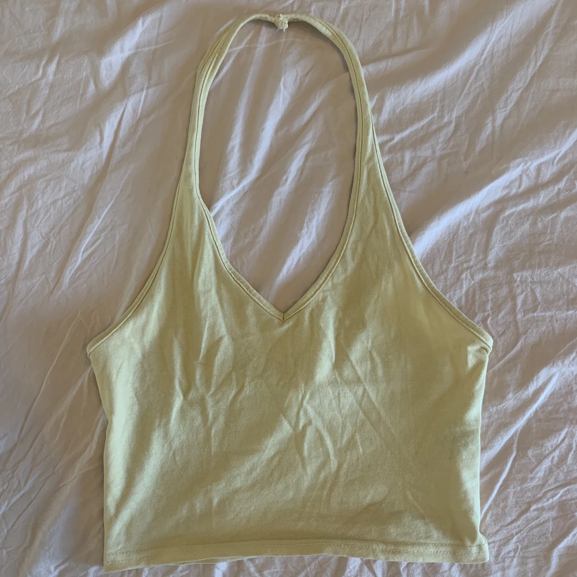 Gul halter neck topp - 90