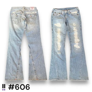 True Religion 606 - True religion joey, 💜midja rakt över, 37cm💜innerben, 83cm💜ytterben, 104cm💜benöppning, 25cm💜modell 160cm 💜 igensydda framfickor