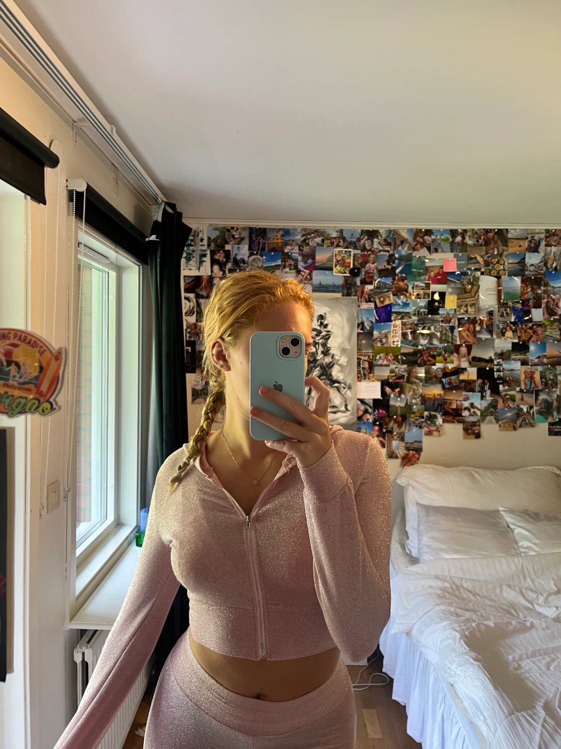 Rosa glittrigt set - 90