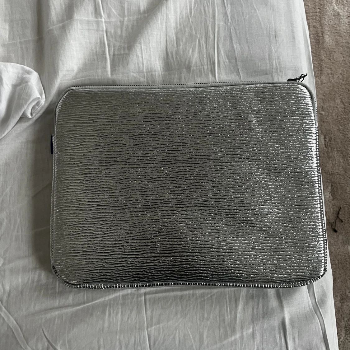 Silvrigt datorfodral 