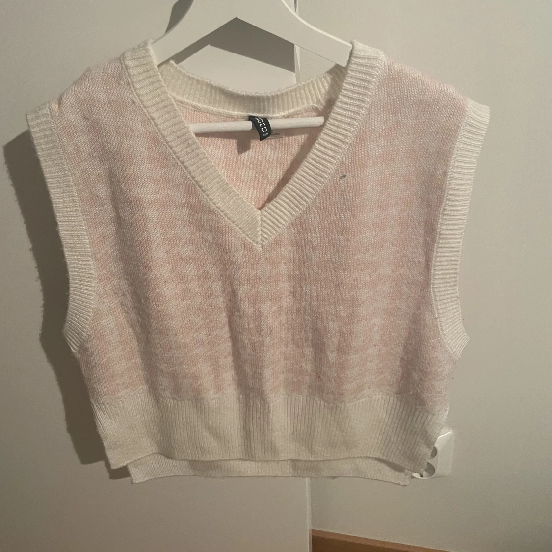 Cardigan rosa/vit