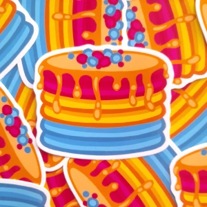 Pansexuell pannkakor klistermärke  - Pan-kakor klistermärke som jag designat själv. Köparen betalar för frakten, gratis frakt vid köp av 4 eller fler klistermärken