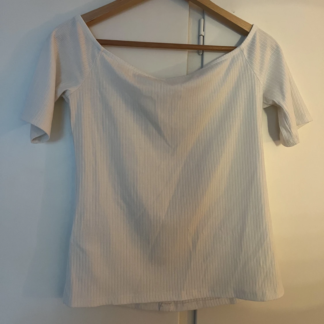 vit ribbad topp - 90