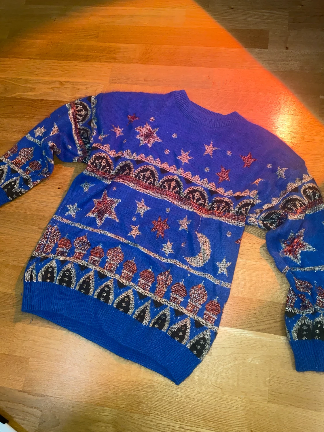 Mysig Blå Ulltröja