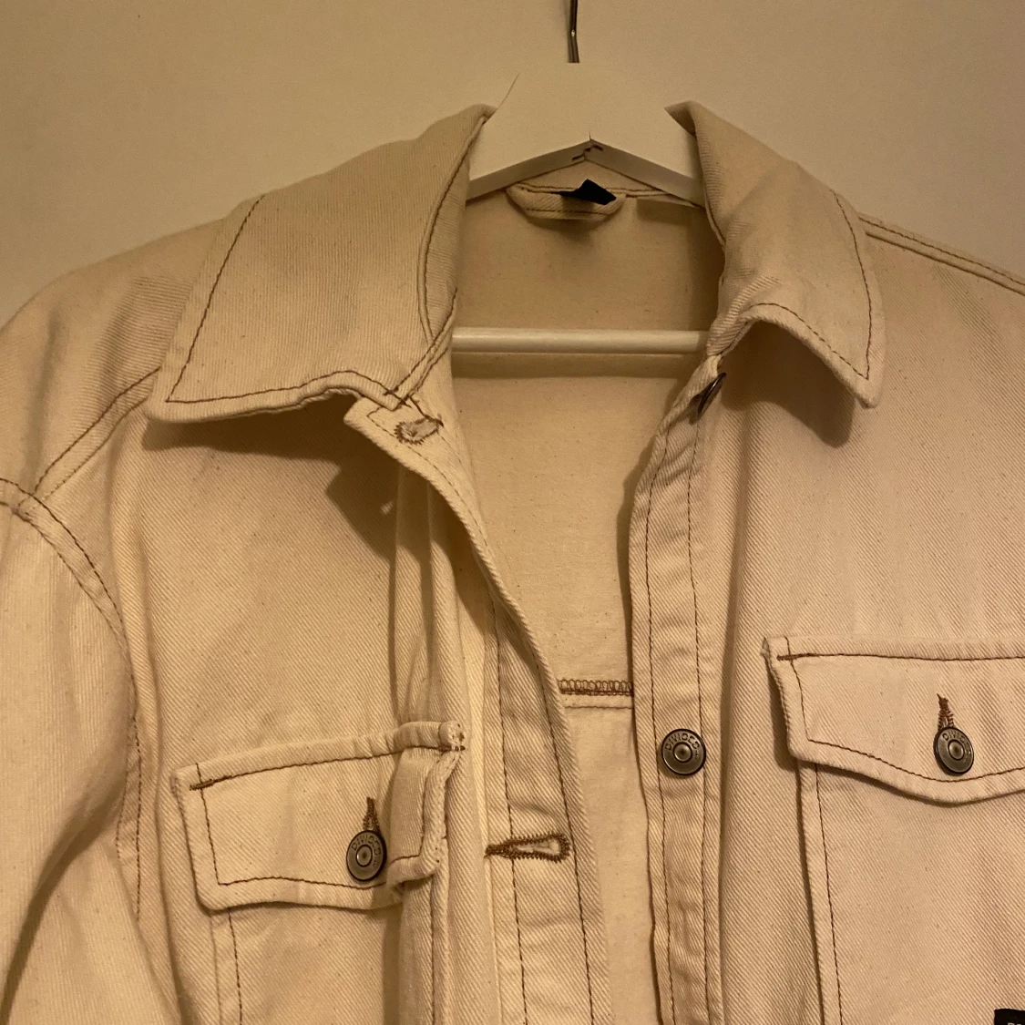 beige jeansjacka - 90