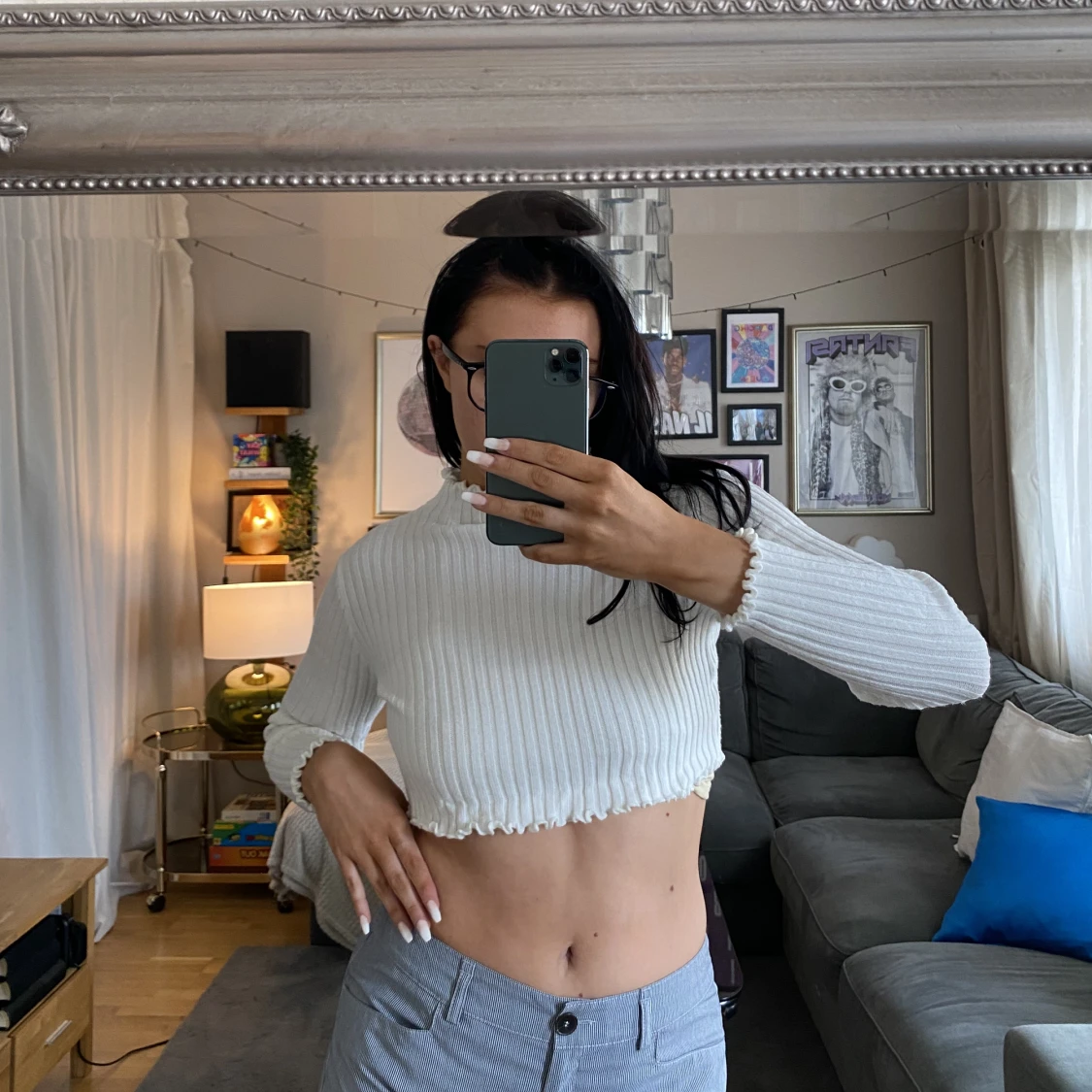 Vit stickad🧻🧻🧻