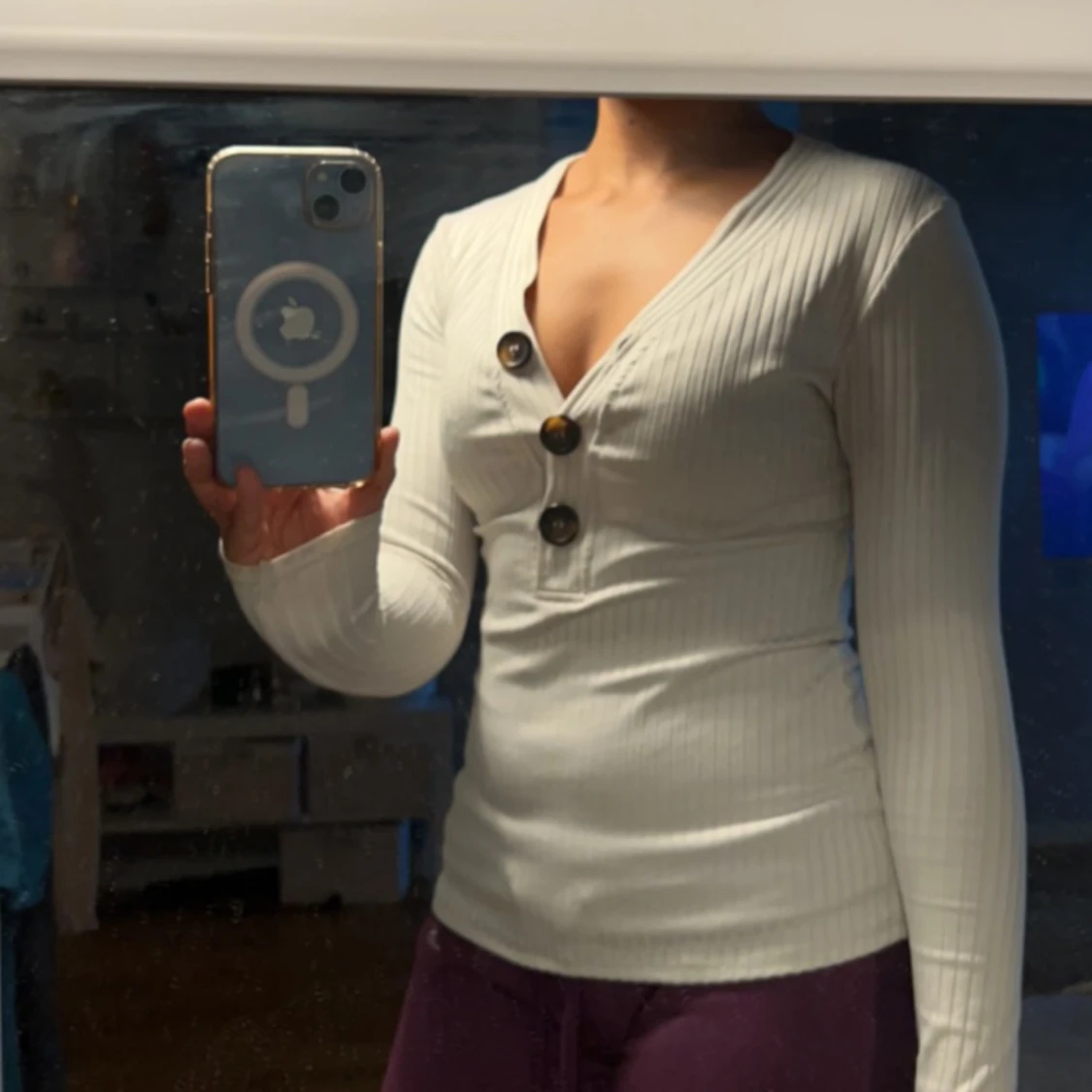 Tröja/topp (hel vit) - 91