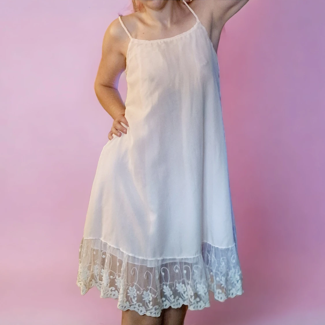 Vintage Y2K nattlinne / klänning med mesh spets 2000's - 90