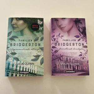 Bridgerton böcker - Första och tredje delen i bridgerton serien, den första är helt oläst den tredje är använd men det syns knappt. 40kr/styck eller 65kr för båda <3