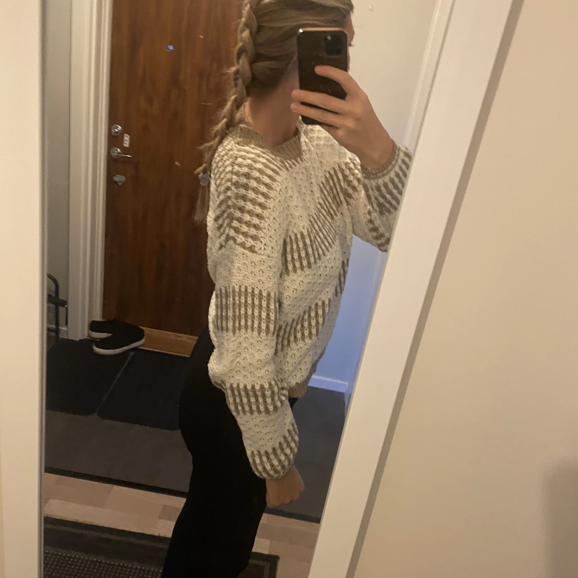 Randig stickad tröja  - 90