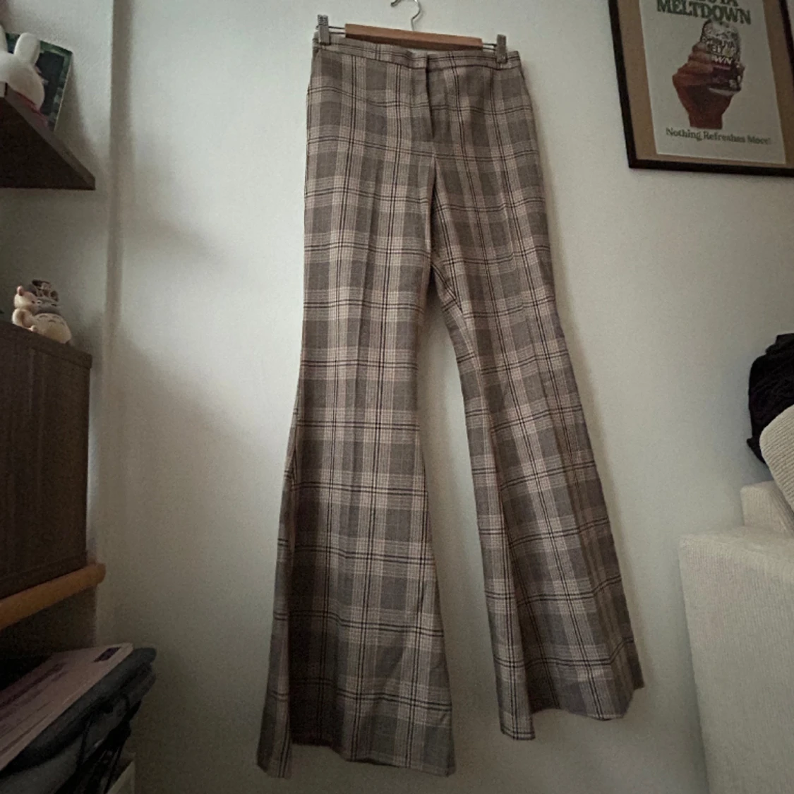 Utsvängda rutiga byxor - 91