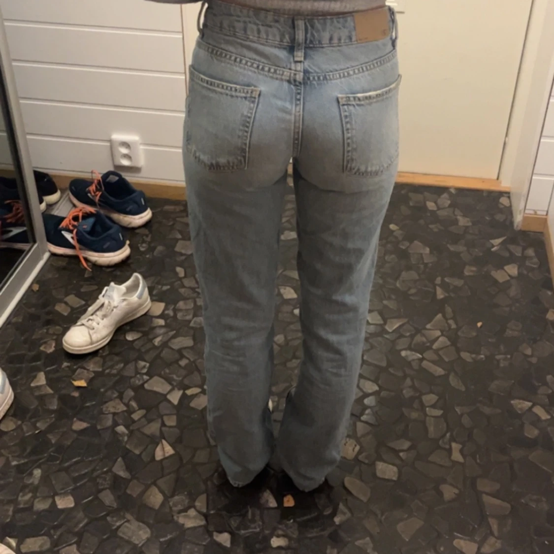 Lågmidjade blåa jeans - 91