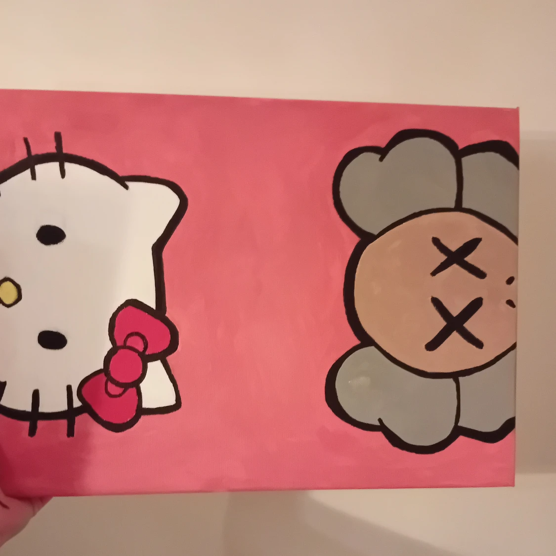 Hello kitty x Kaws målning  - 90