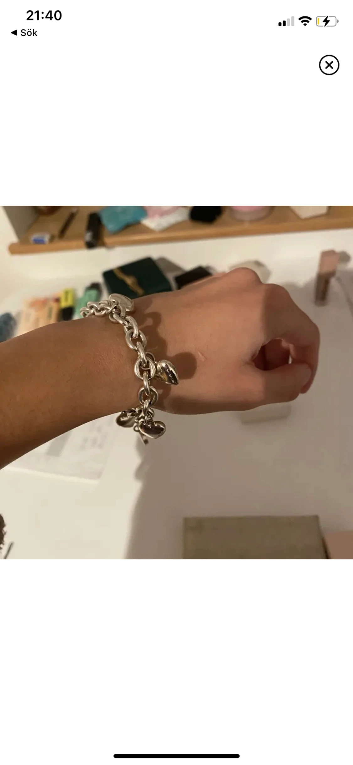 Silver armband med berlocker - 90