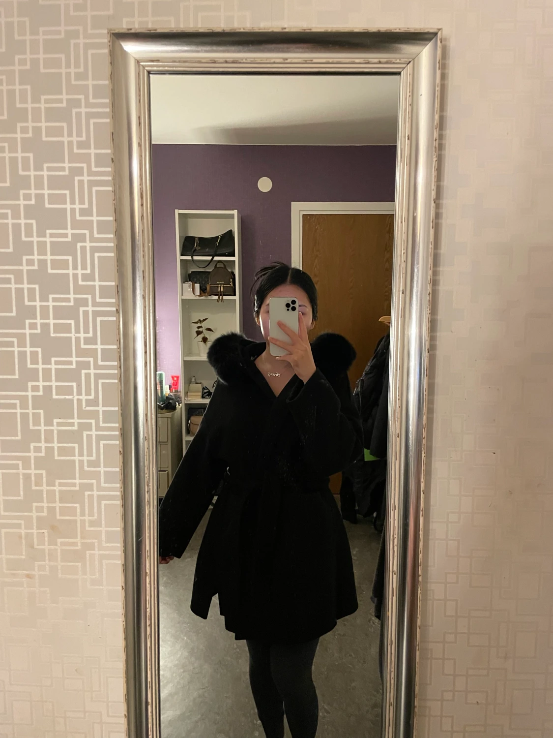 Kappa med äkta päls - 90