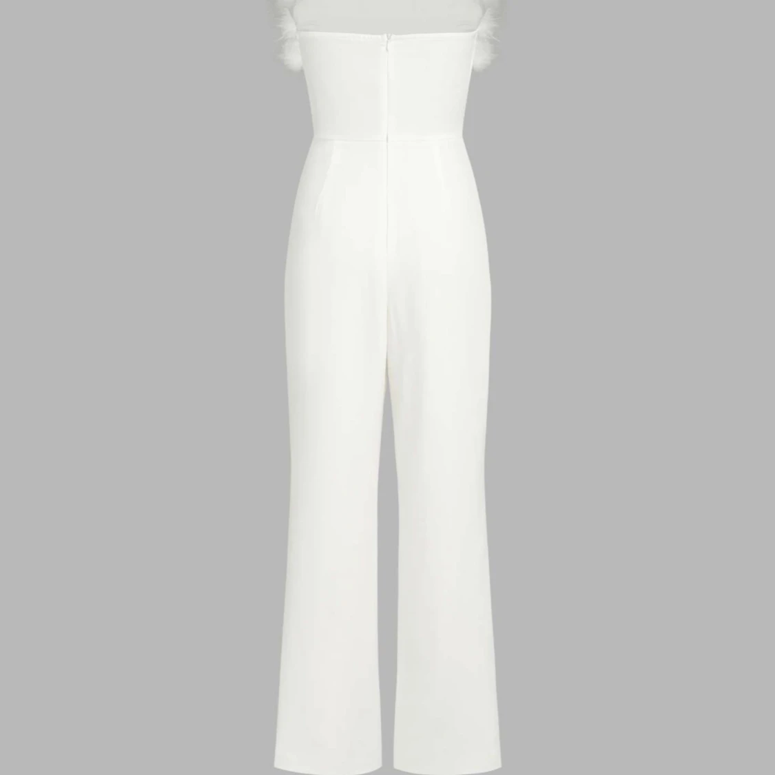 Vit fluffig jumpsuit - 90