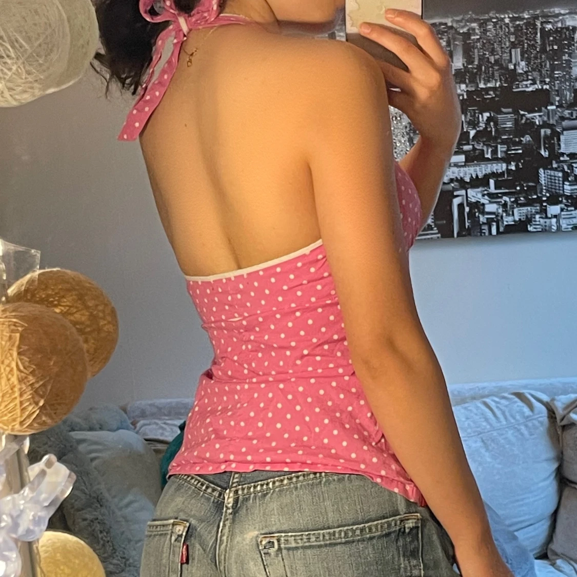 Backless rosa sommartopp - 90