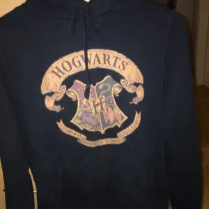 Marinblå Hogwarts hoodie i storlek S. Använd men bra skick.