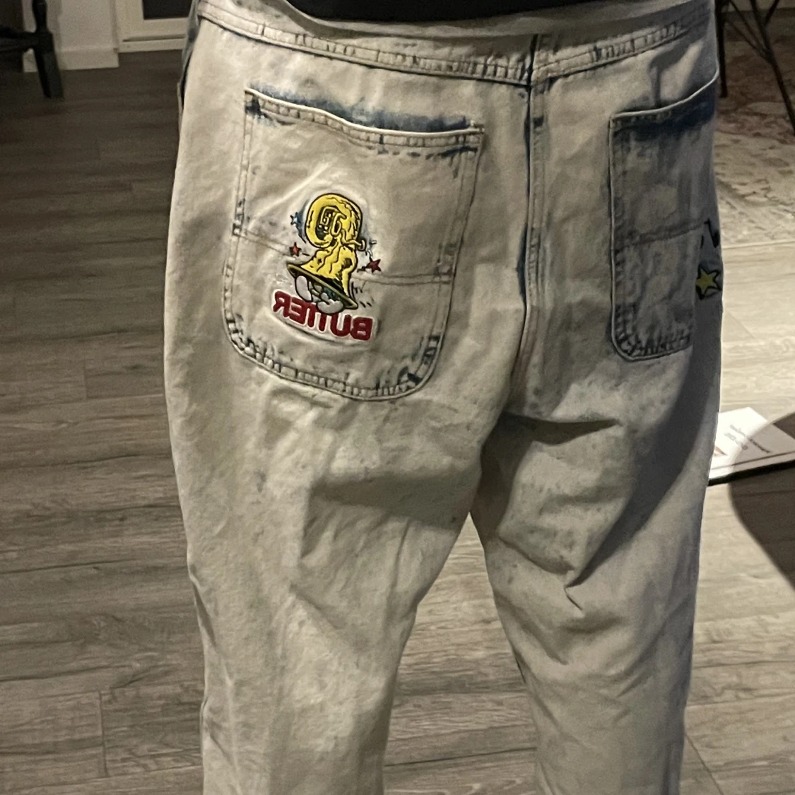 Baggy butter smurf jeans - 90