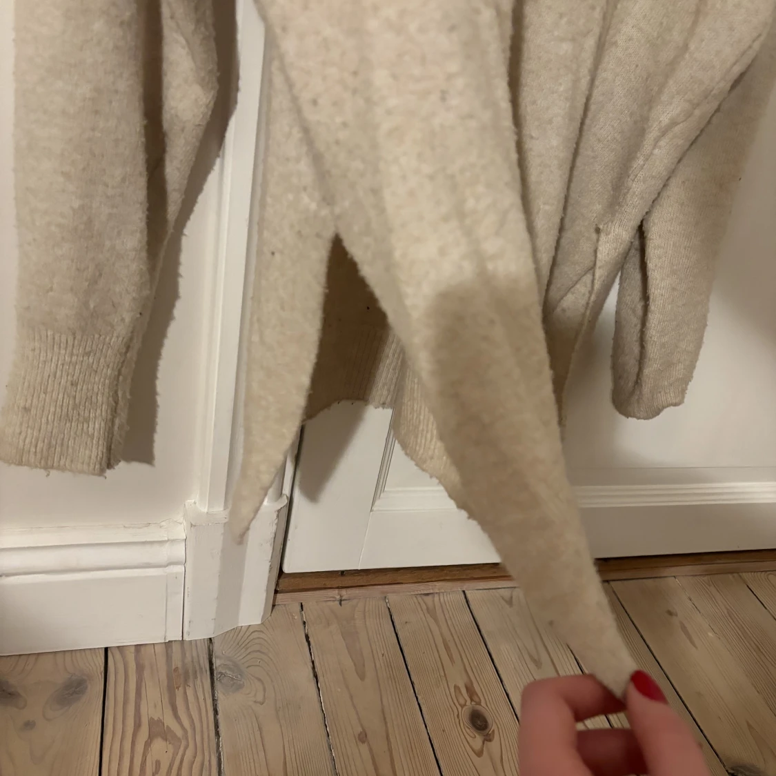 Beige stickad tröja  - 91